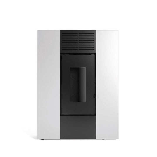 horus calore cube 8 slim wood pellet stove in white, 8kw