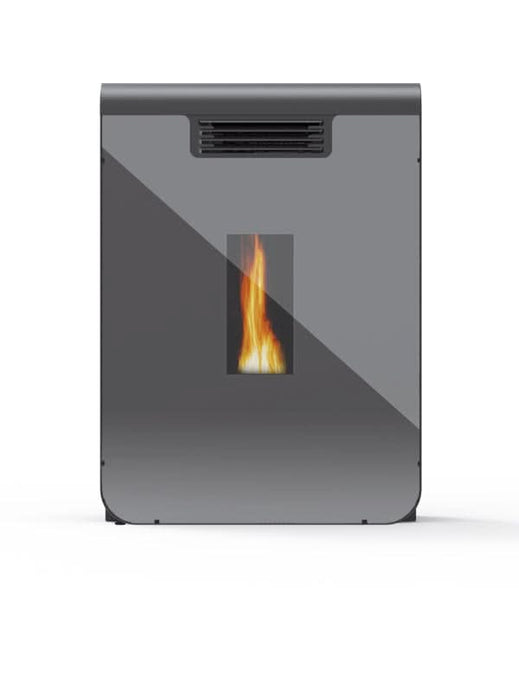 horus calore kimono 8 slim wood pellet stove in black, 8kw