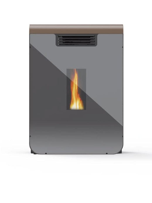 horus calore kimono 8 slim wood pellet stove in bronze, 8kw