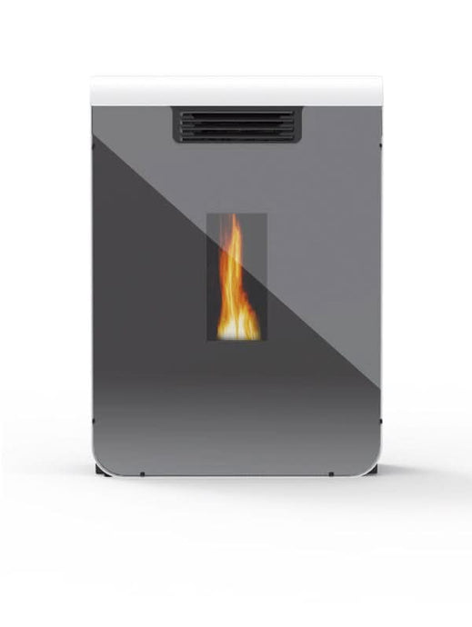 horus calore kimono 8 slim wood pellet stove in white, 8kw