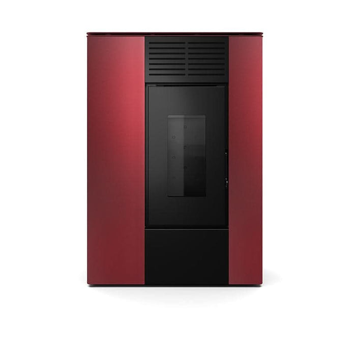horus calore tuile 6 slim wood pellet stove in red, 6kw