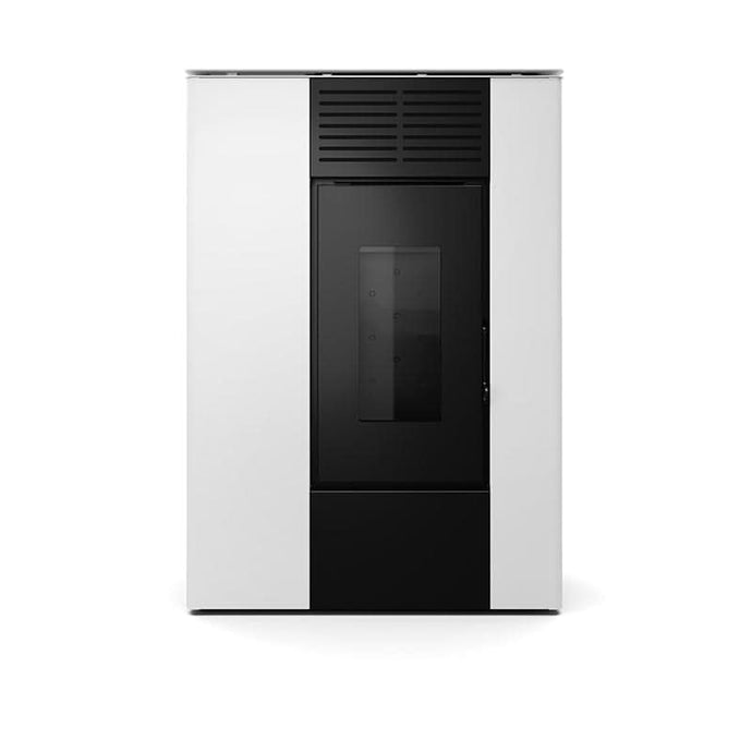 horus calore tuile 6 slim wood pellet stove in white, 6kw