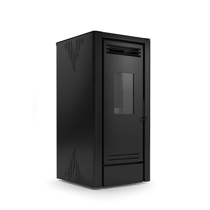 horus calore venus 8 wood pellet stove in black, 8kw