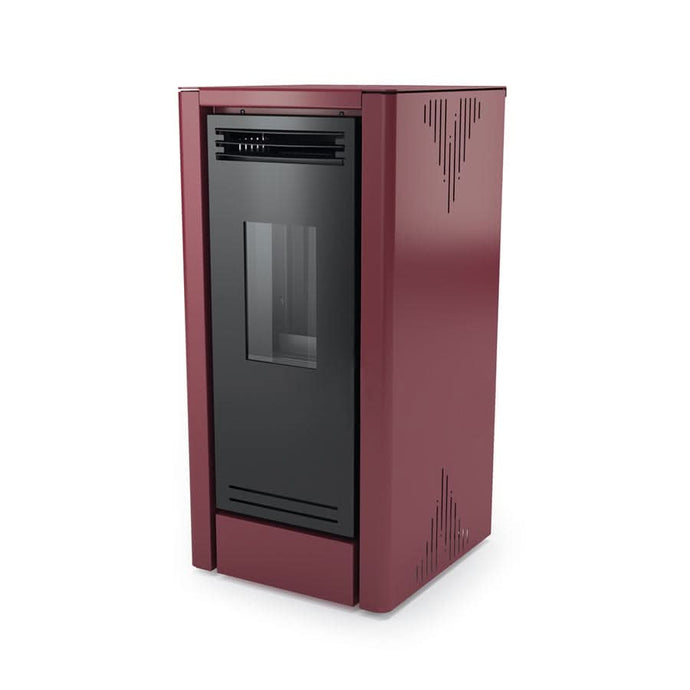 horus calore venus 8 wood pellet stove in red, 8kw
