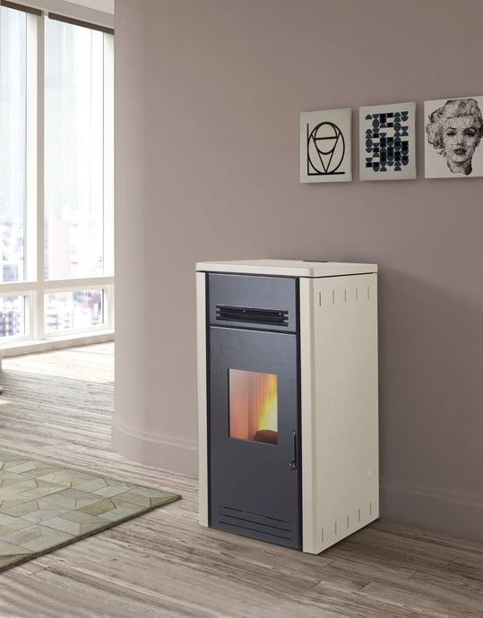 horus calore versus 13d2 ductable duo wood pellet stove in white, 12kw