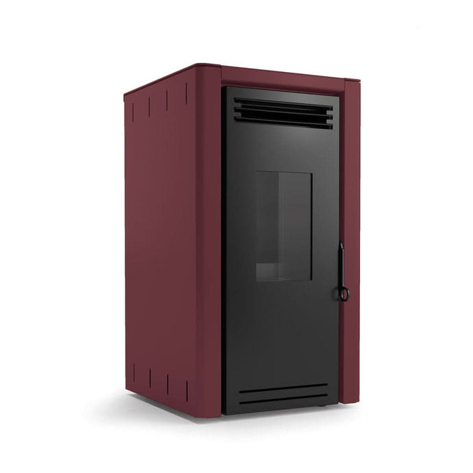 horus calore vertigo 6.5 wood pellet stove in red, 5kw