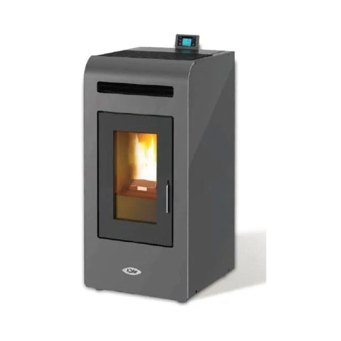 kalor fabia 12 ductable wood pellet stove in grey, 12kw