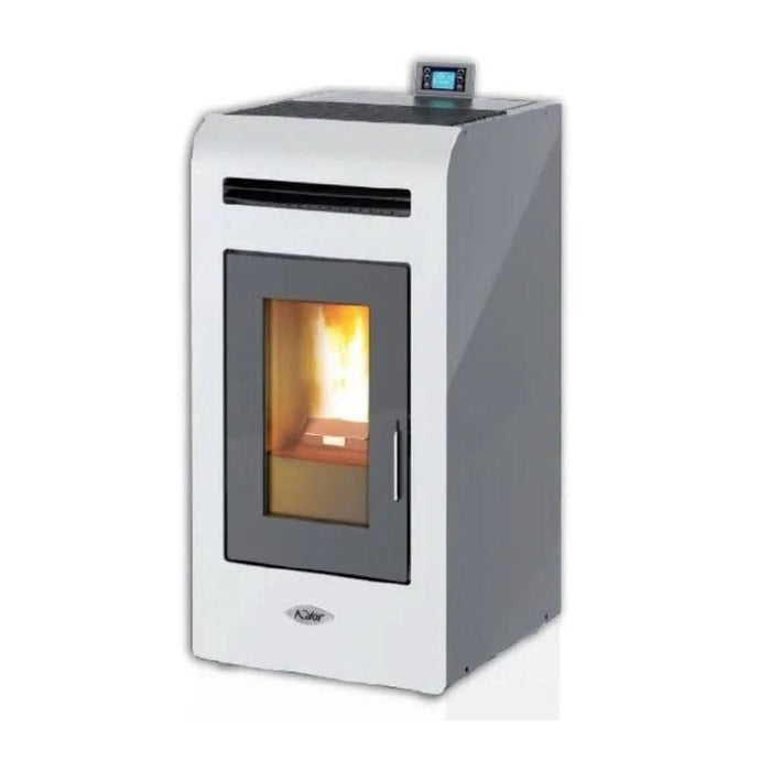 kalor fabia 12 ductable wood pellet stove in white, 12kw