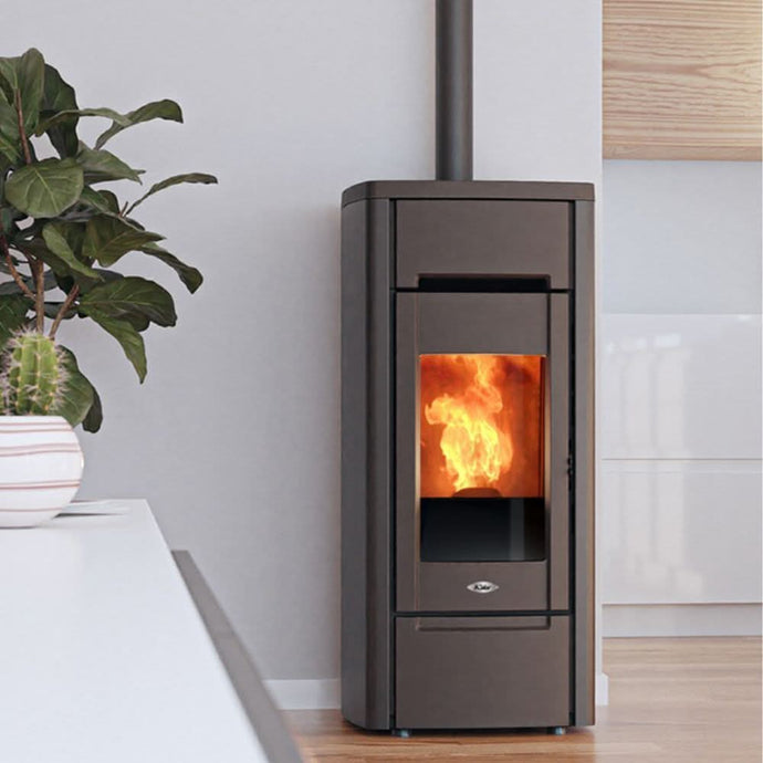 kalor 98 cast iron 6 wood pellet stove in black, 6kw
