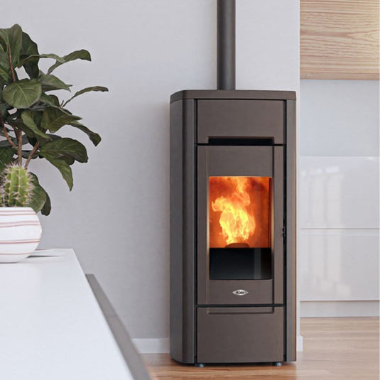 kalor 98 cast iron 6 wood pellet stove in black, 6kw