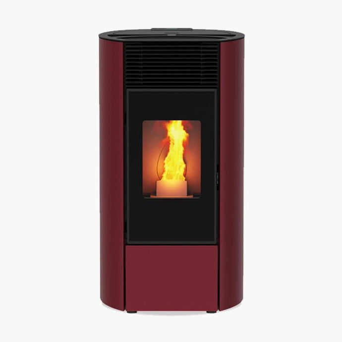kalor 98 redonda 6 wood pellet stove in red, 6kw