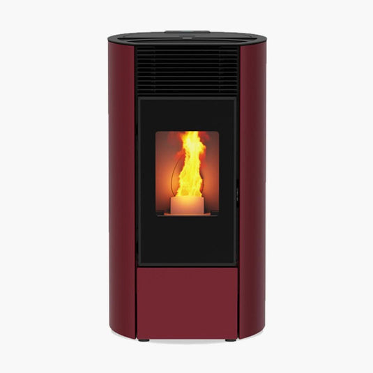kalor 98 redonda 6 wood pellet stove in red, 6kw
