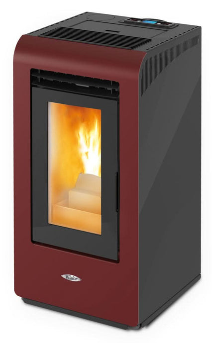 kalor angela 10 wood pellet stove in red, 10kw