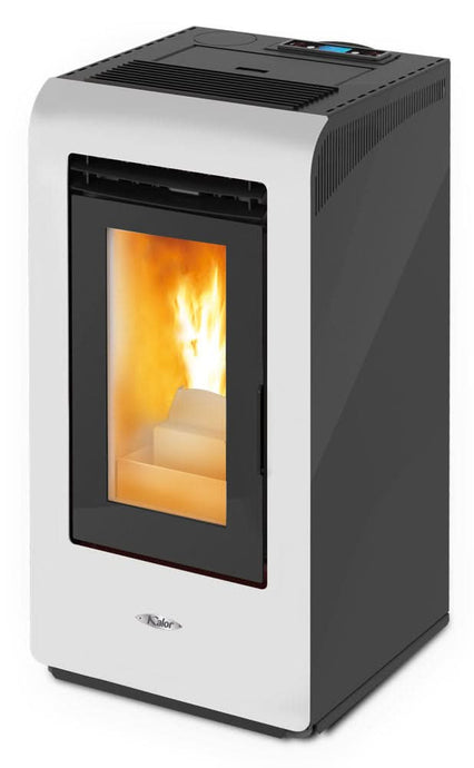 kalor angela 10 wood pellet stove in white, 10kw