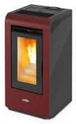 kalor angela 10d ductable wood pellet stove in red, 10kw