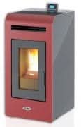 kalor denia 14d ductable wood pellet stove in red, 14kw