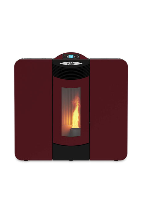 kalor donata 16b slim wood pellet boiler in red, 16kw