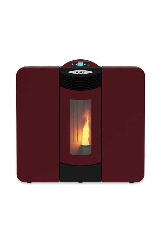kalor donata 16b slim wood pellet boiler in red, 16kw
