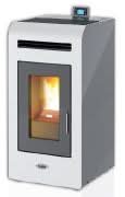 kalor mia 16d ductable wood pellet stove in white, 16kw