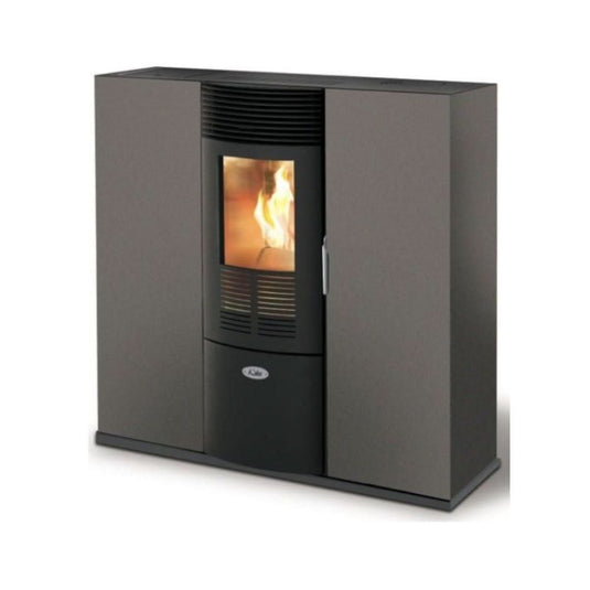 kalor quadra 10d ductable slim wood pellet stove in charcoal, 10kw