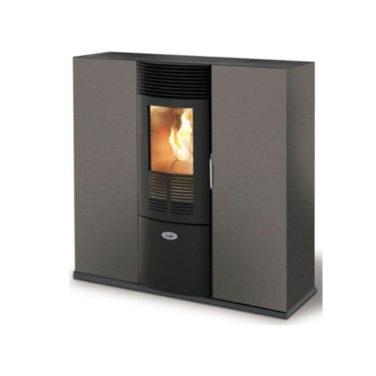 kalor quadra 8d ductable slim wood pellet stove in charcoal, 8kw