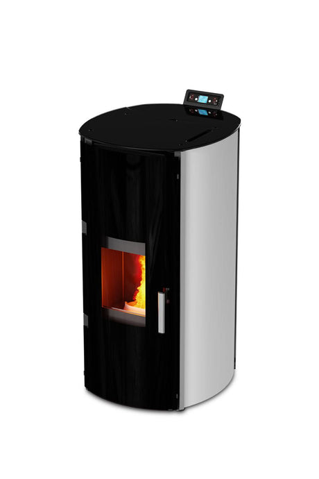 kalor redonda glass 17b wood pellet boiler in white, self cleaning, 17kw