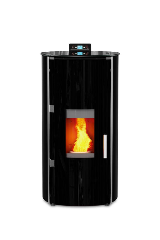 Kalor Redonda Glass 20B Wood Pellet Boiler | Self Cleaning | Black | 20KW | REDB-20BSCB