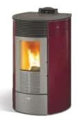 kalor redonda steel 12d ductable wood pellet stove in red, 12kw