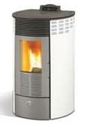 kalor redonda steel 12d ductable wood pellet stove in white, 12kw