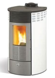 kalor redonda steel 8 wood pellet stove in white, 8kw