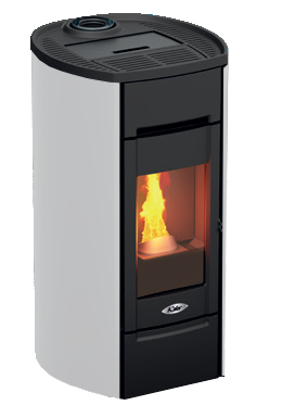 kalor 98 redonda 8 wood pellet stove in white, 8kw