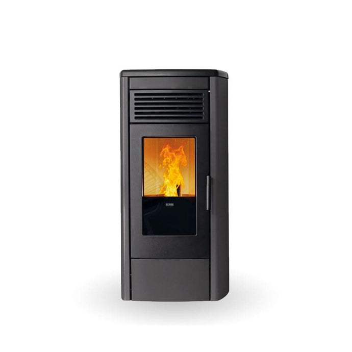klover aura 80 wood pellet stove in matt black, 8.5kw