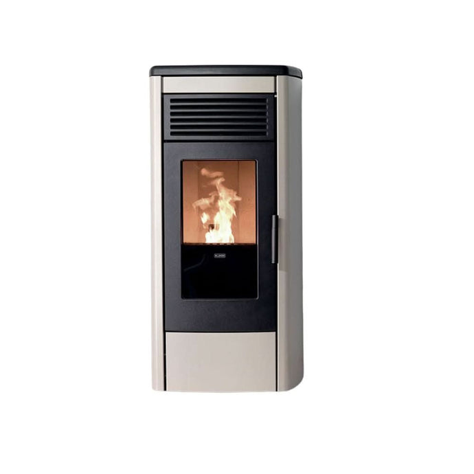 klover aura 80 wood pellet stove in ivory, 8.5kw