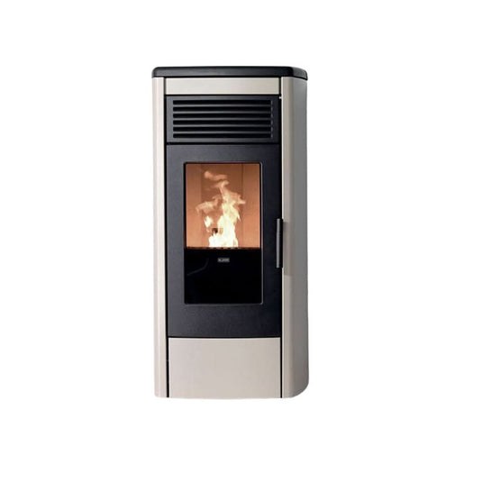 klover aura 80 wood pellet stove in ivory, 8.5kw