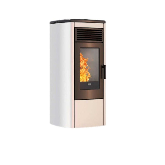 klover aura 120 wood pellet stove in pearl, 9.5kw