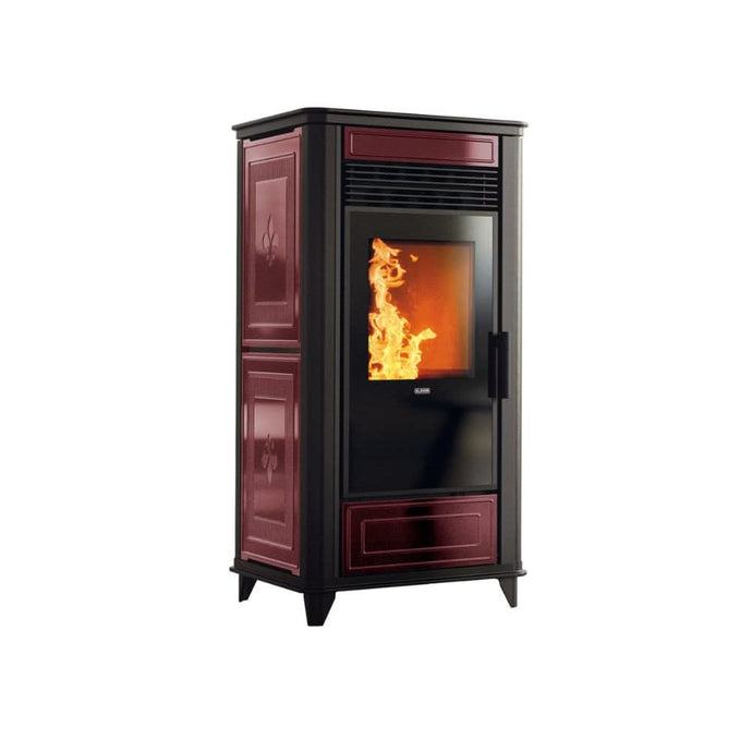 klover class 90 wood pellet stove in bordeaux, 8.5kw