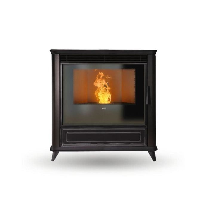 klover lady air wood pellet stove in matt black, 10.7kw