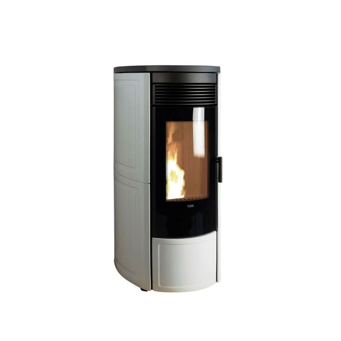 klover omega wood pellet stove in ivory, 12.1kw