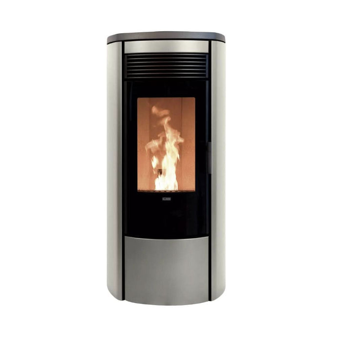 klover omega wood pellet stove in grey, 12.1kw