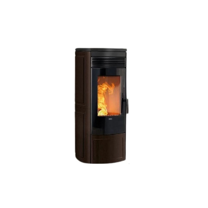 klover omega plus wood pellet stove in moka, 12.1kw