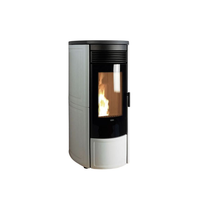 klover omega plus wood pellet stove in ivory, 12.1kw