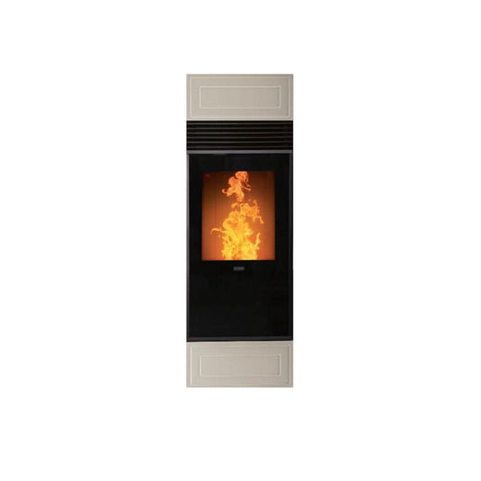klover twin air wood pellet stove in ivory, 8.5kw