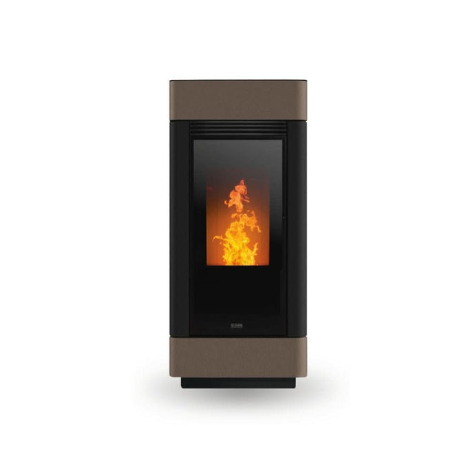 klover twin air wood pellet stove in bronze, 8.5kw