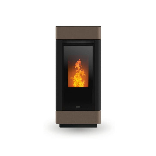 klover twin air wood pellet stove in bronze, 8.5kw