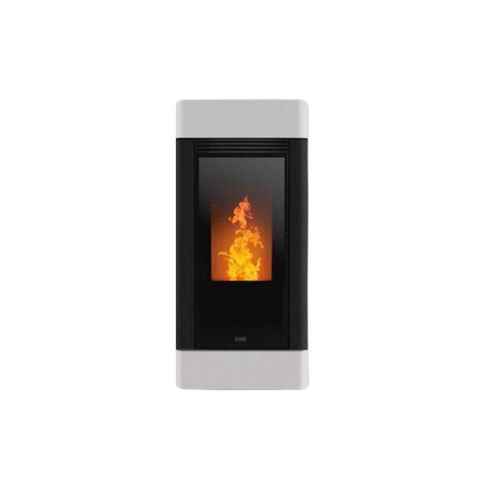 klover twin air wood pellet stove in grey, 8.5kw