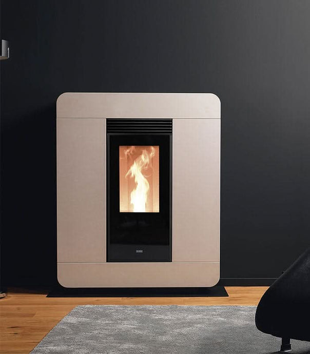 klover diva air wood pellet stove in cream stone, 9.7kw