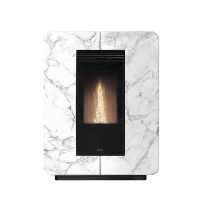 Klover Astra Stone Wood Pellet Stove | 9.7KW | White Marble | KLATASWM