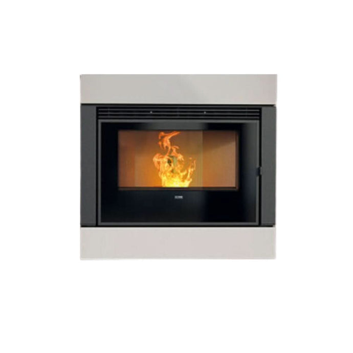 klover wave 90 steel insert wood pellet stove in pearl, 9 kw