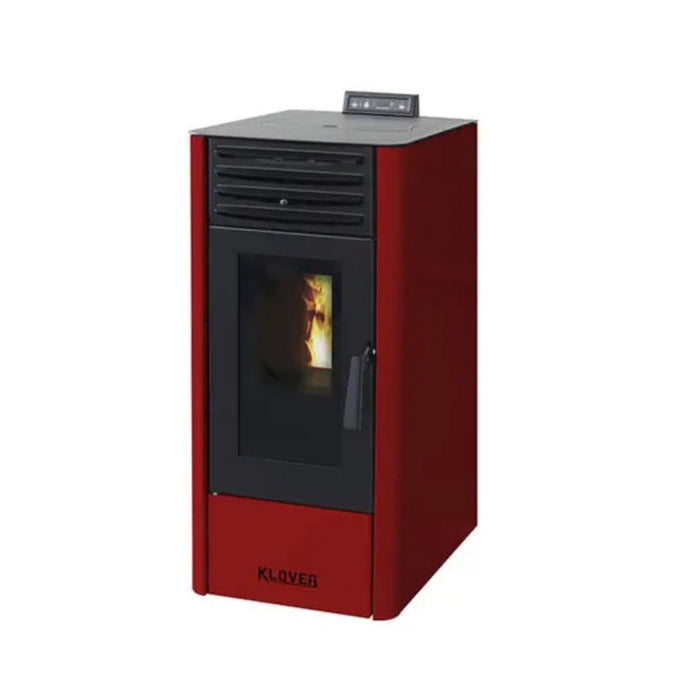 klover dea eco 6 wood pellet stove in rosso, 5.6kw
