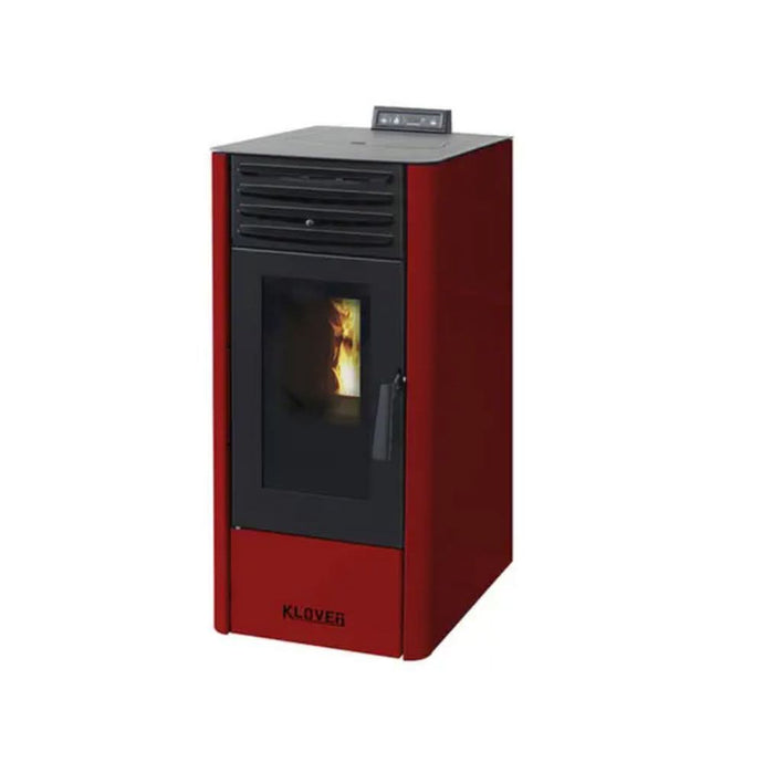 klover dea eco 8 wood pellet stove in rosso, 6.8kw